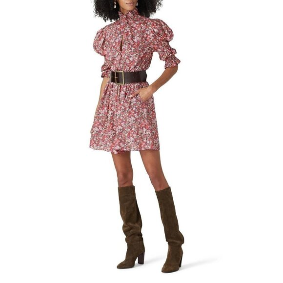 Philosophy di Lorenzo Serafini Puff Shoulder Dress in Red 2 Womens Floral - Picture 14 of 16